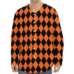 Halloween Harlequin Pattern Print Long Sleeve Baseball Jersey