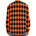 Halloween Harlequin Pattern Print Long Sleeve Baseball Jersey