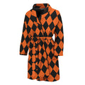 Halloween Harlequin Pattern Print Men's Bathrobe