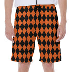 Halloween Harlequin Pattern Print Men's Beach Shorts