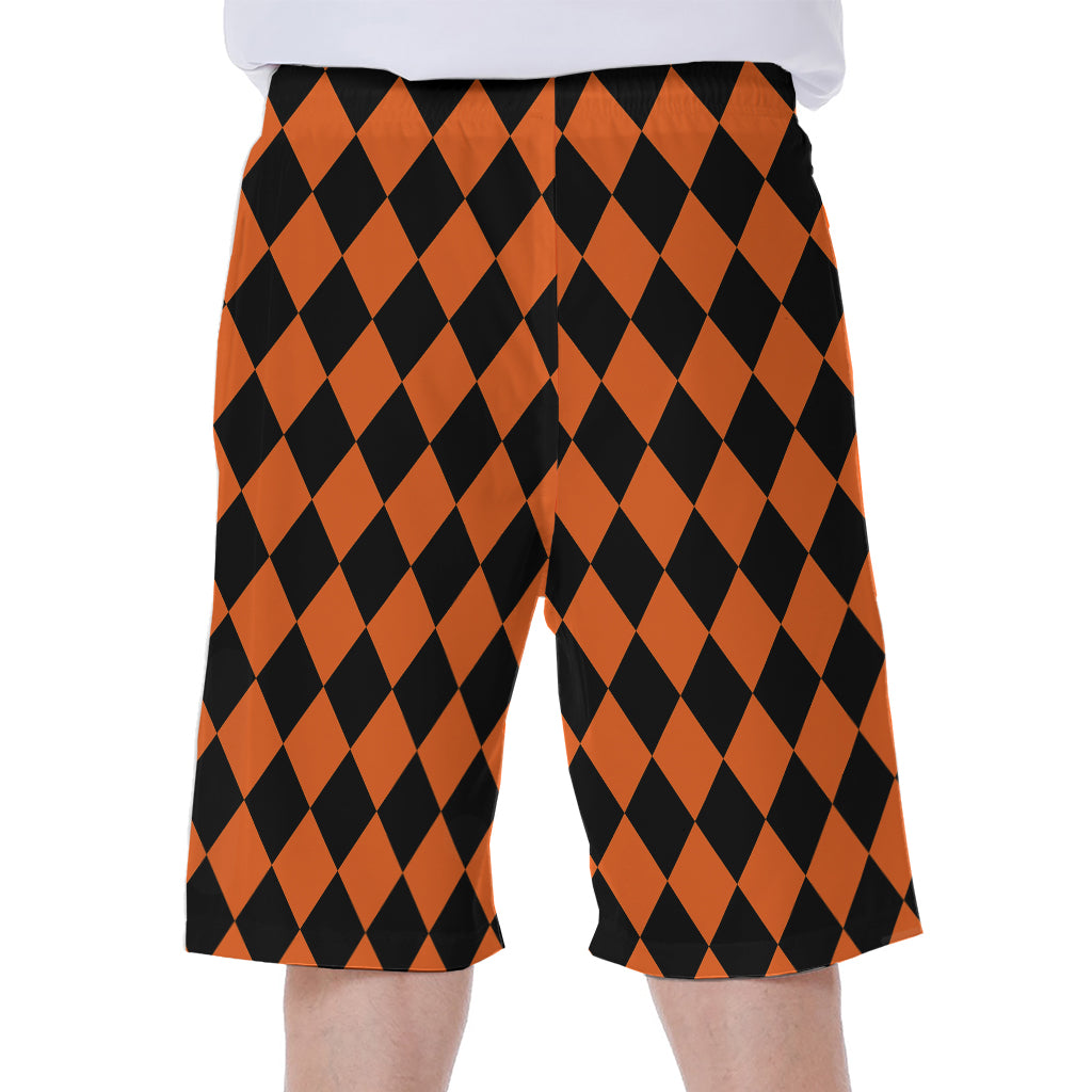 Halloween Harlequin Pattern Print Men's Beach Shorts