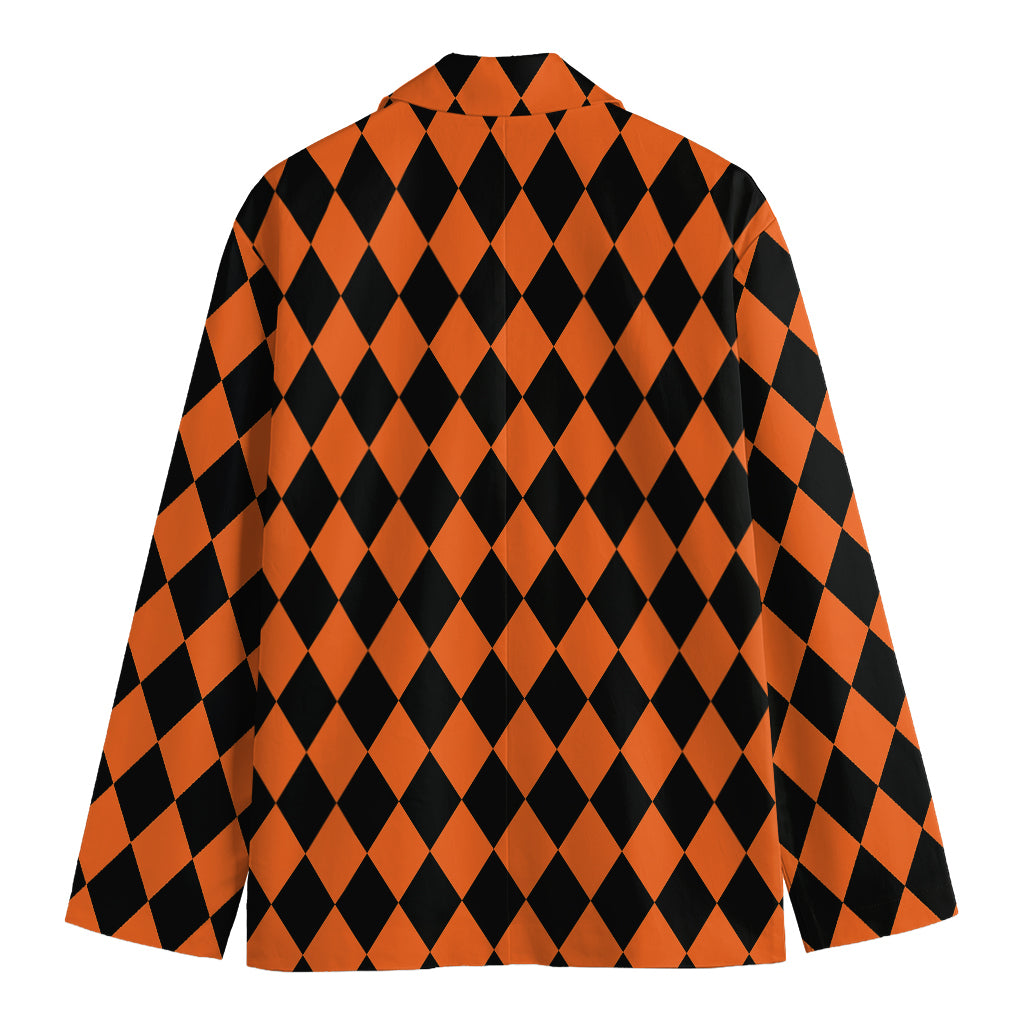 Halloween Harlequin Pattern Print Men's Blazer