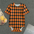 Halloween Harlequin Pattern Print Men's Bodysuit