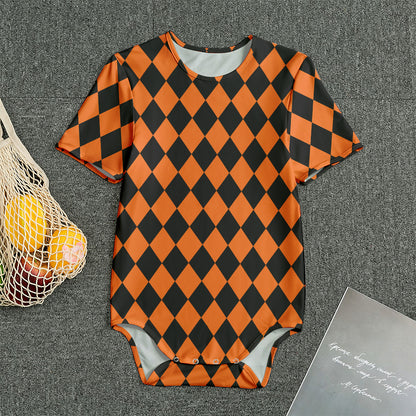 Halloween Harlequin Pattern Print Men's Bodysuit
