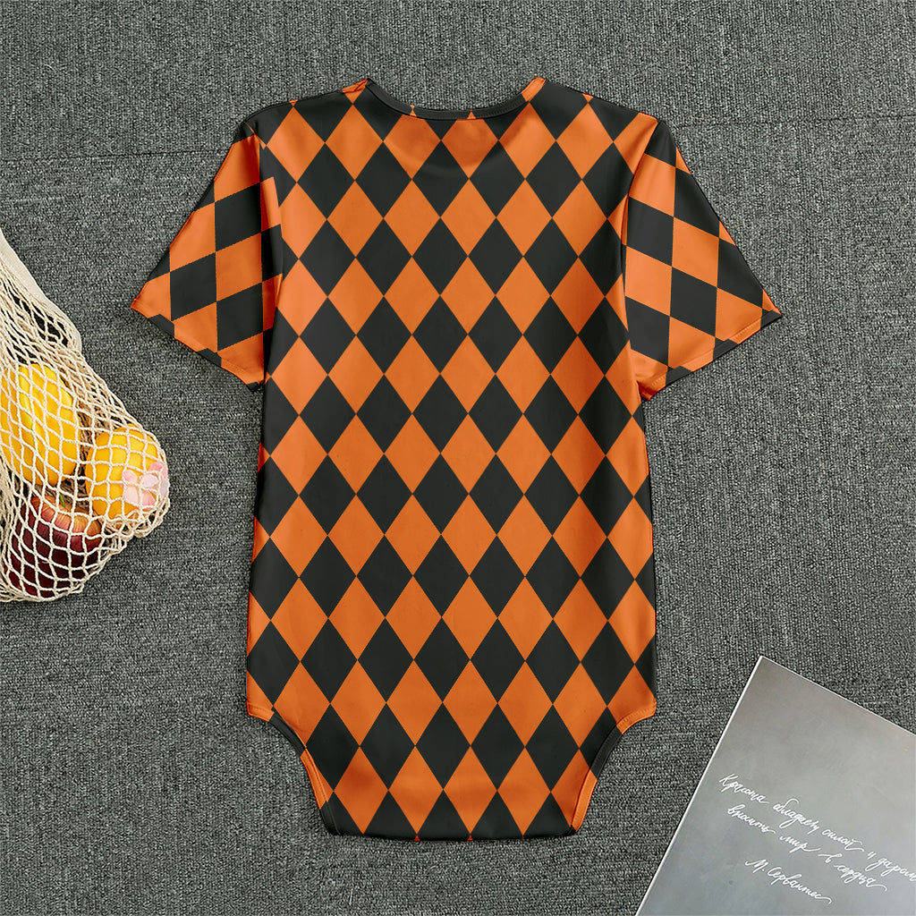 Halloween Harlequin Pattern Print Men's Bodysuit