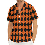 Halloween Harlequin Pattern Print Men's Deep V-Neck Shirt
