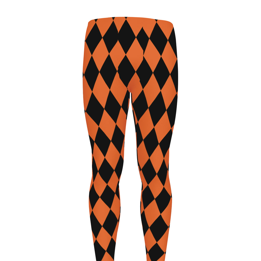 Halloween Harlequin Pattern Print Men's leggings