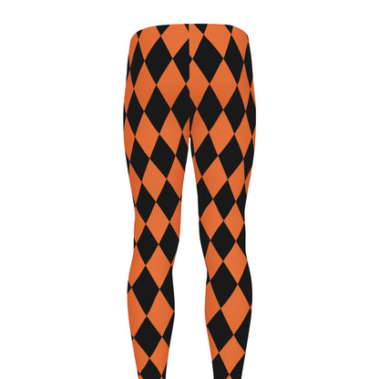 Halloween Harlequin Pattern Print Men's leggings
