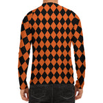 Halloween Harlequin Pattern Print Men's Long Sleeve Rash Guard