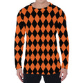 Halloween Harlequin Pattern Print Men's Long Sleeve T-Shirt