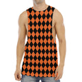 Halloween Harlequin Pattern Print Men's Muscle Tank Top