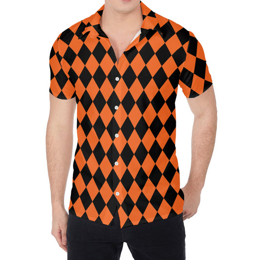 Halloween Harlequin Pattern Print Men's Shirt