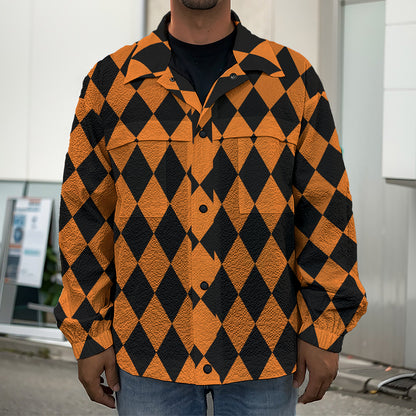 Halloween Harlequin Pattern Print Men's Shirt Jacket