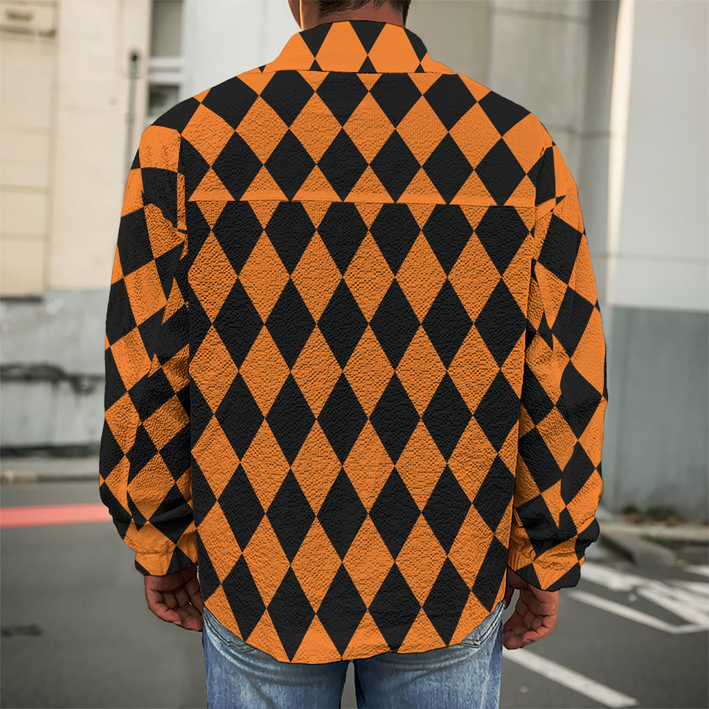 Halloween Harlequin Pattern Print Men's Shirt Jacket