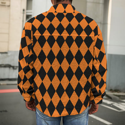 Halloween Harlequin Pattern Print Men's Shirt Jacket