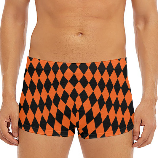 Halloween Harlequin Pattern Print Men's Short Boxer Briefs