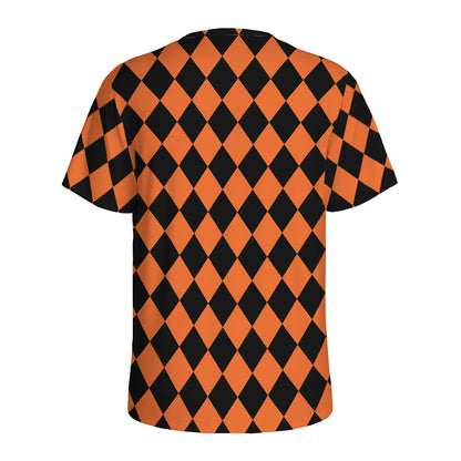 Halloween Harlequin Pattern Print Men's Sports T-Shirt
