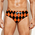 Halloween Harlequin Pattern Print Men's Swim Briefs