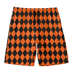 Halloween Harlequin Pattern Print Men's Swim Trunks