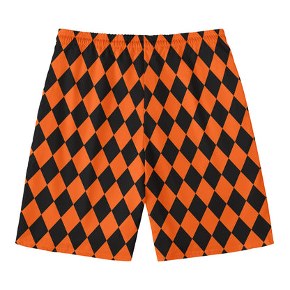 Halloween Harlequin Pattern Print Men's Swim Trunks