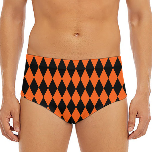 Halloween Harlequin Pattern Print Men's Triangle Swim Briefs