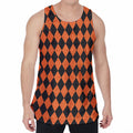 Halloween Harlequin Pattern Print Men's Velvet Tank Top