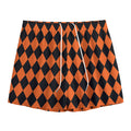 Halloween Harlequin Pattern Print Mesh Shorts