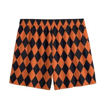 Halloween Harlequin Pattern Print Mesh Shorts