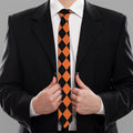 Halloween Harlequin Pattern Print Necktie