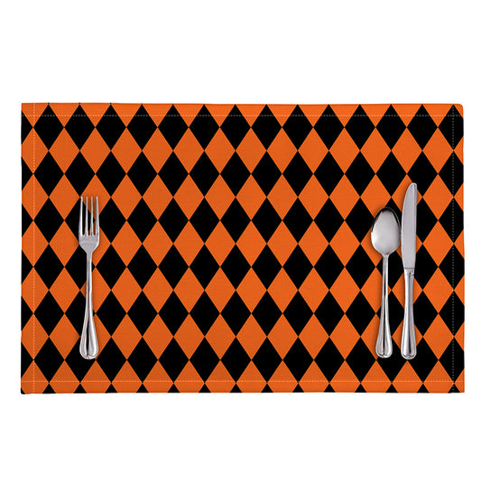 Halloween Harlequin Pattern Print Placemat