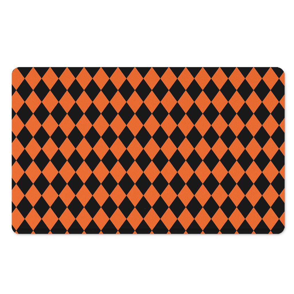 Halloween Harlequin Pattern Print Polyester Doormat