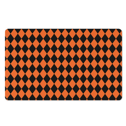 Halloween Harlequin Pattern Print Polyester Doormat