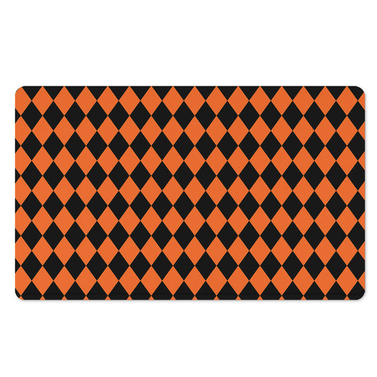 Halloween Harlequin Pattern Print Polyester Doormat