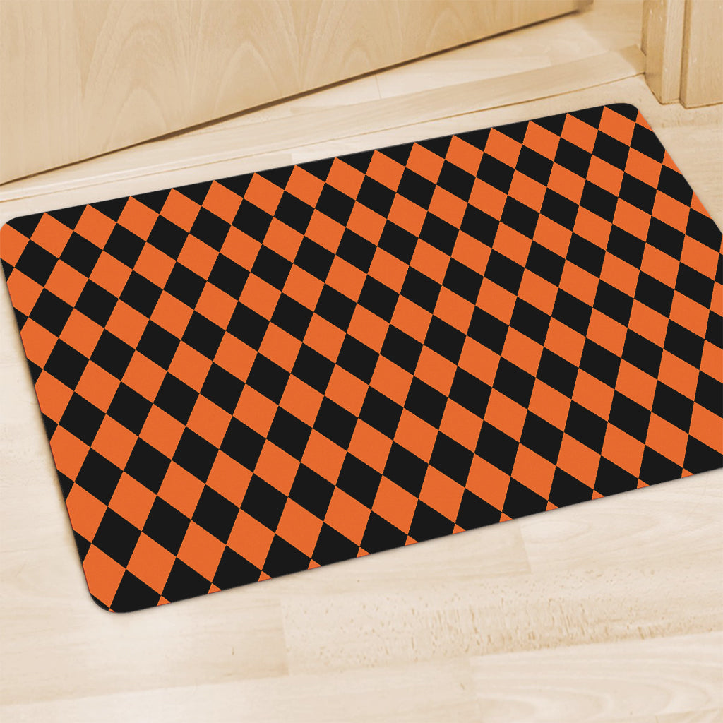 Halloween Harlequin Pattern Print Polyester Doormat