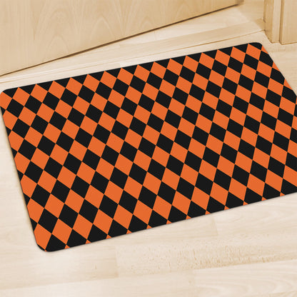 Halloween Harlequin Pattern Print Polyester Doormat