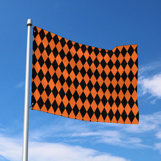 Halloween Harlequin Pattern Print Polyester Flag