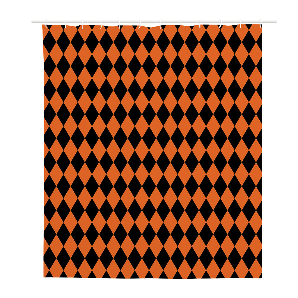 Halloween Harlequin Pattern Print Polyester Shower Curtain