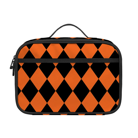 Halloween Harlequin Pattern Print Portable Lunch Bag