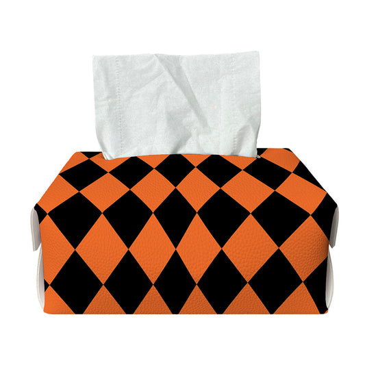 Halloween Harlequin Pattern Print Rectangle Tissue Box Cover