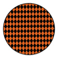 Halloween Harlequin Pattern Print Round Floor Mat