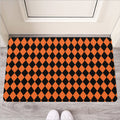 Halloween Harlequin Pattern Print Rubber Doormat