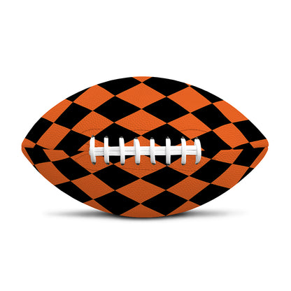 Halloween Harlequin Pattern Print Rugby Ball