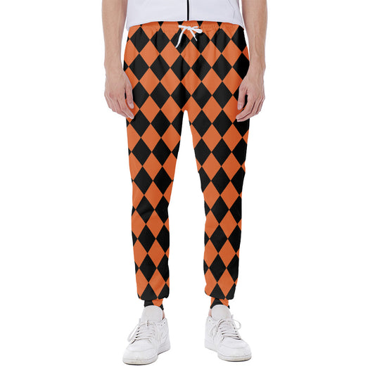 Halloween Harlequin Pattern Print Scuba Joggers