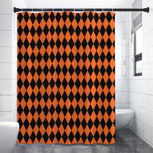 Halloween Harlequin Pattern Print Shower Curtain