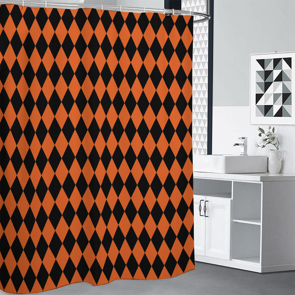 Halloween Harlequin Pattern Print Shower Curtain