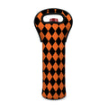 Halloween Harlequin Pattern Print Single Neoprene Wine Tote