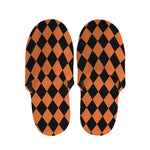 Halloween Harlequin Pattern Print Slippers