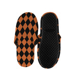 Halloween Harlequin Pattern Print Slippers
