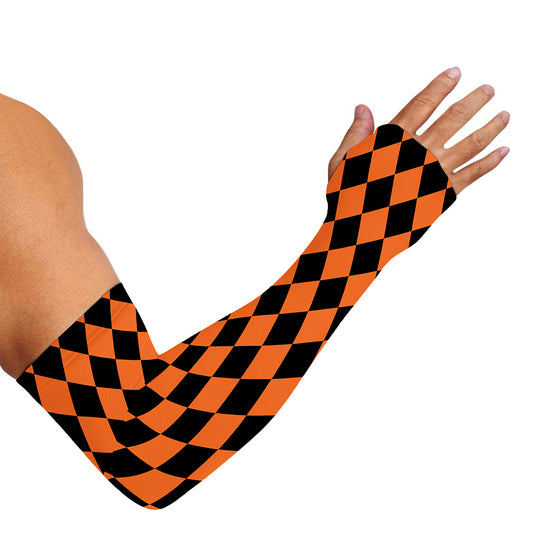Halloween Harlequin Pattern Print Sun Protection Arm Sleeves