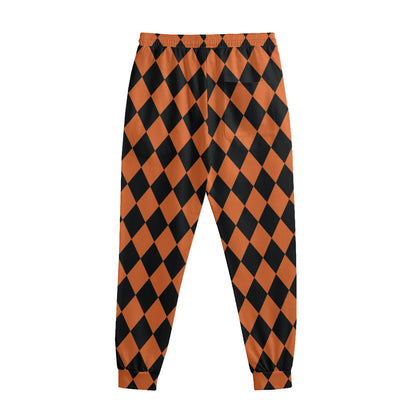 Halloween Harlequin Pattern Print Sweatpants